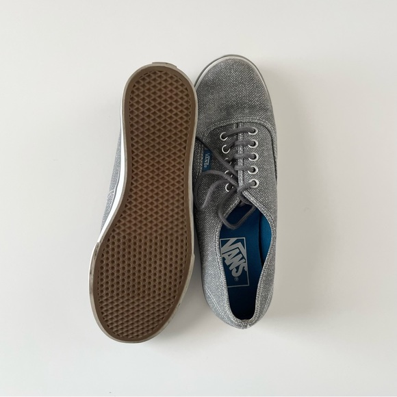Vans Off the Wall Herringbone Low Top Grey Sneakers - 7.5 - Picture 9 of 9